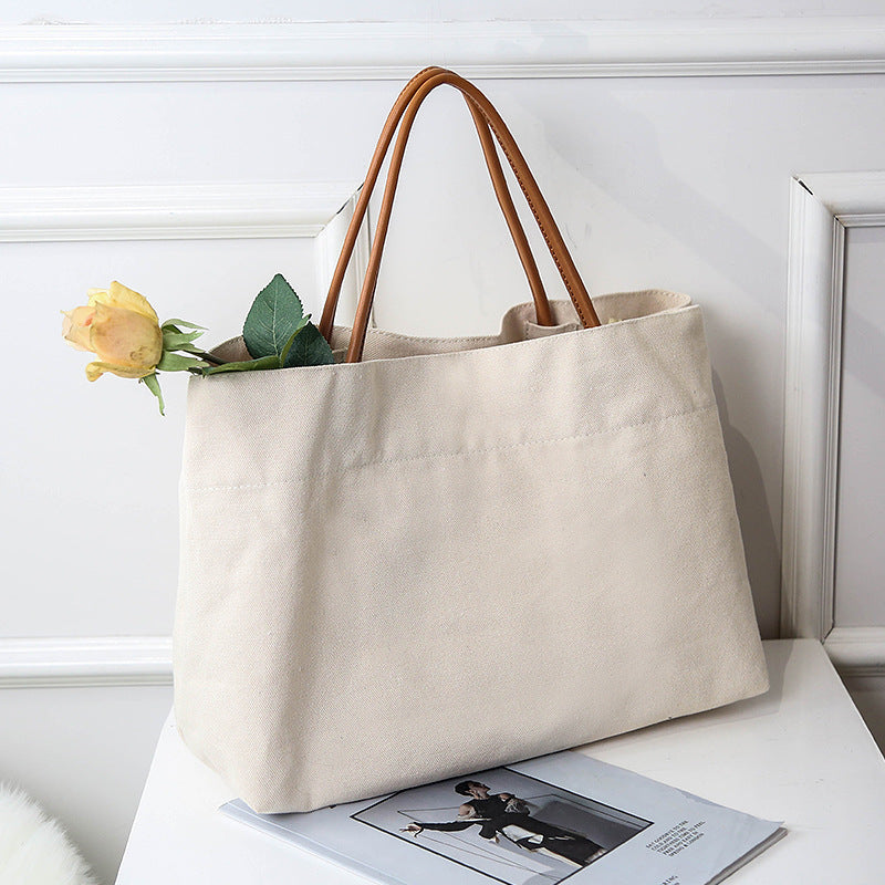 Large Capacity Canvas Tote Bag with Magnetic Closure