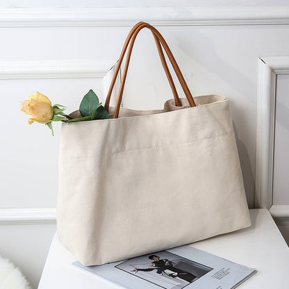 Large Capacity Canvas Tote Bag with Magnetic Closure