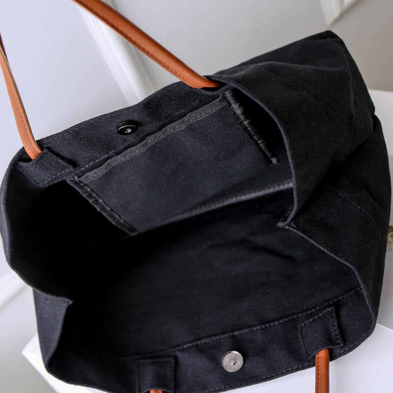 Large Capacity Canvas Tote Bag with Magnetic Closure