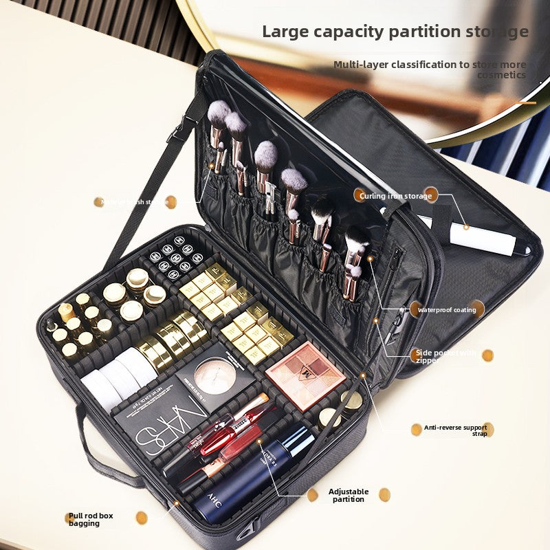 Large-capacity cosmetic bag for storage