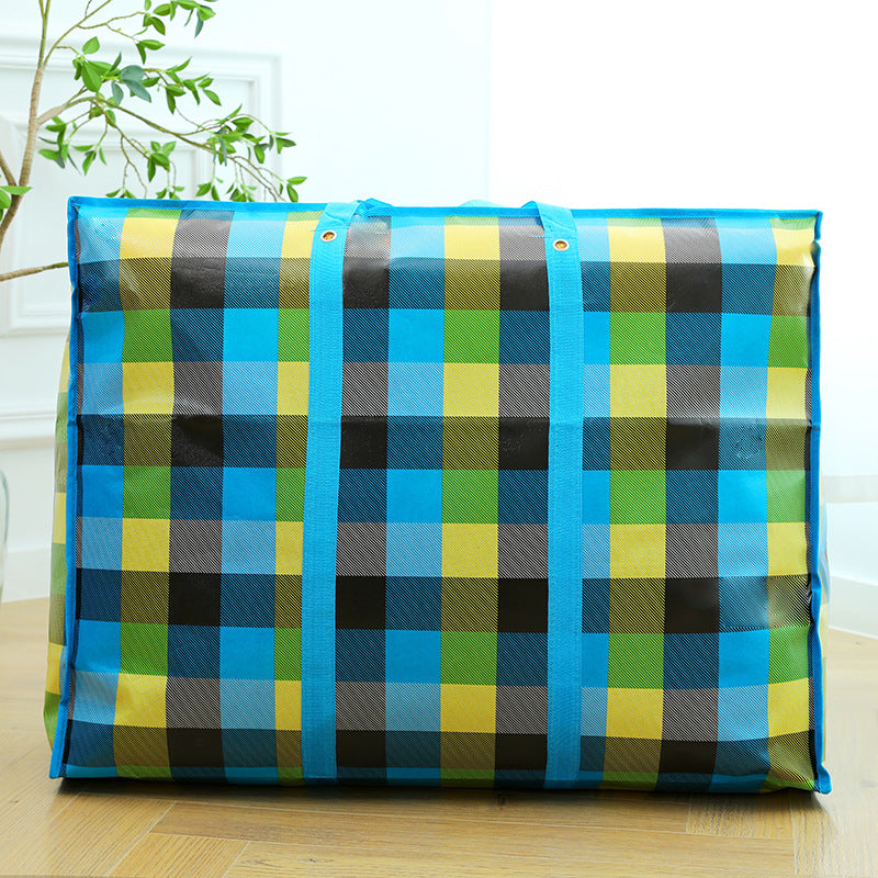 Large capacity cotton quilt and clothing organizing moving bag