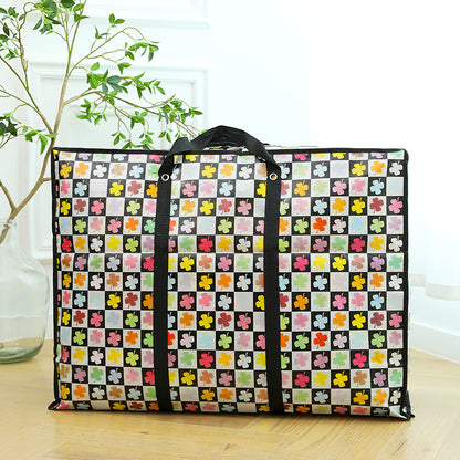 Large capacity cotton quilt and clothing organizing moving bag