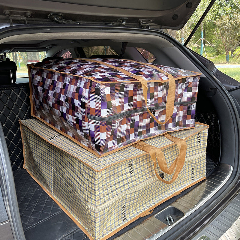 Large capacity cotton quilt and clothing organizing moving bag