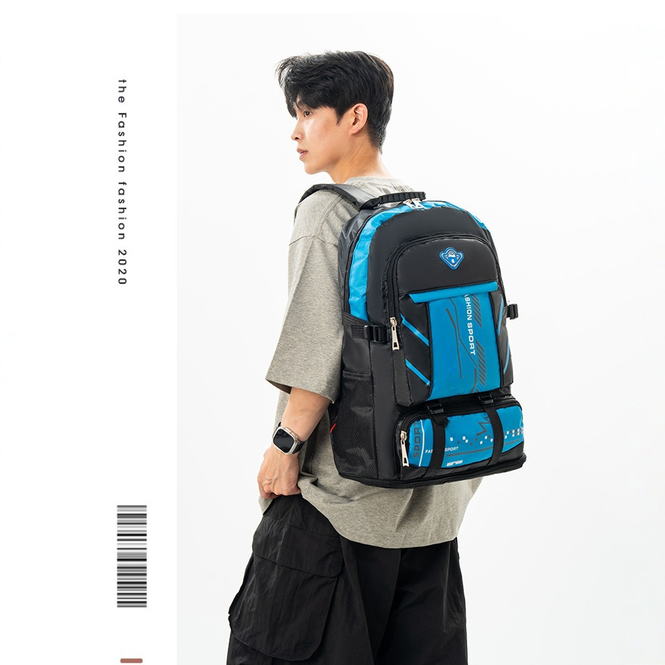 Large Capacity Expandable Travel Backpack with Waterproof Oxford Fabric
