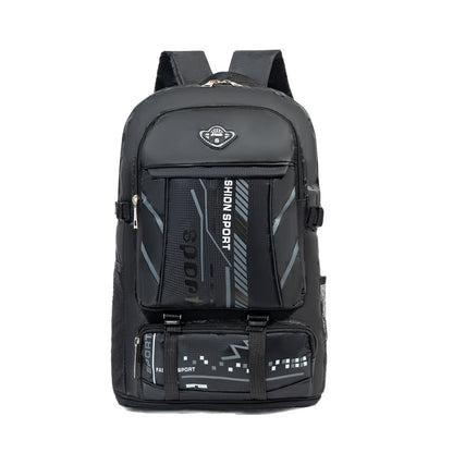 Large Capacity Expandable Travel Backpack with Waterproof Oxford Fabric