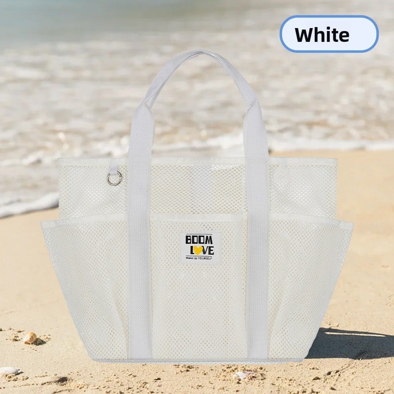 Large Capacity Foldable Mesh Beach Bag for Swimming and Travel