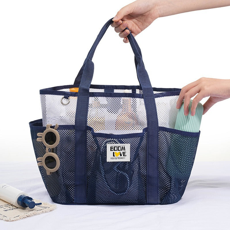 Large Capacity Foldable Mesh Beach Bag for Swimming and Travel