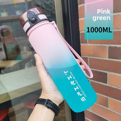 Large Capacity Frosted Plastic Sports Water Bottle