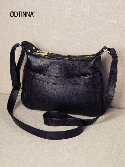 Large capacity genuine leather bag