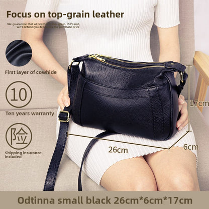Large capacity genuine leather bag