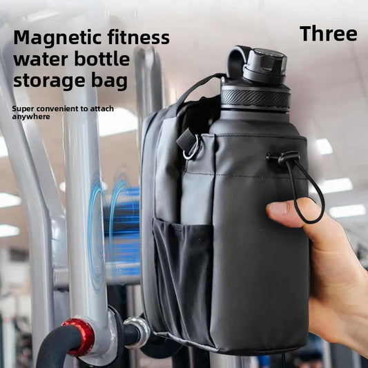 Large-capacity magnetic fitness water bottle bag