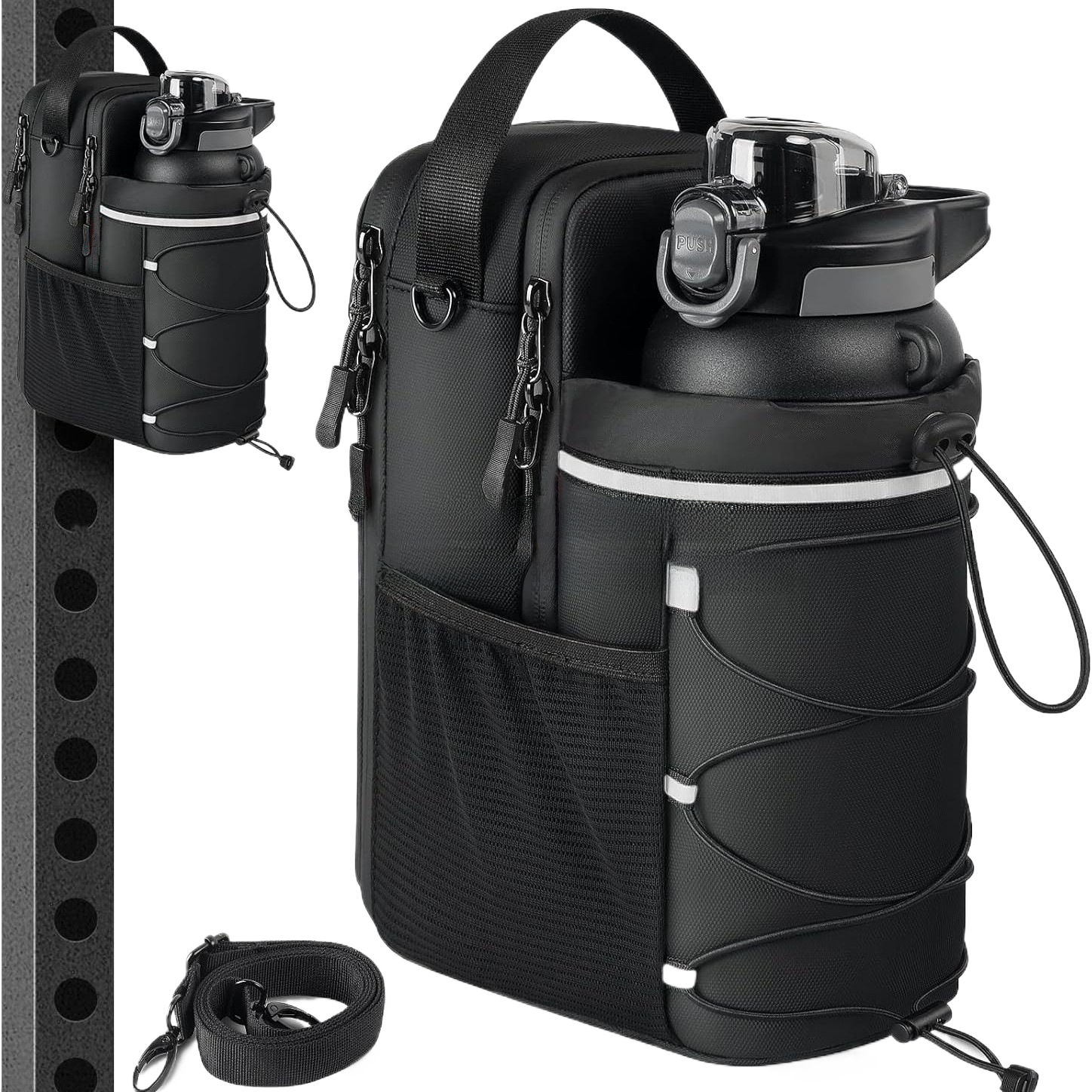 Large-capacity magnetic water bottle bag