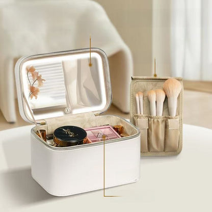 Large-capacity makeup bag with mirror