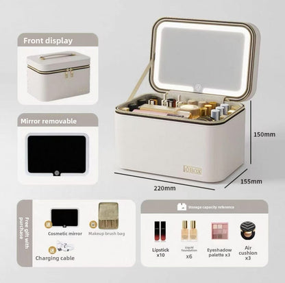 Large-capacity makeup bag with mirror