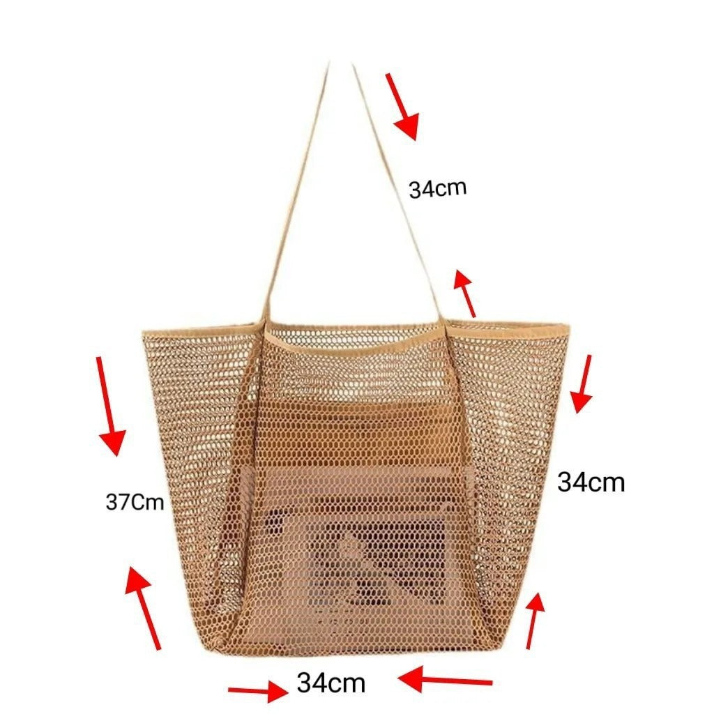 Large Capacity Mesh Beach Bag for Travel