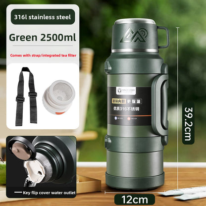 Large capacity outdoor thermos pot