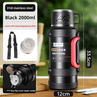 Large capacity outdoor thermos pot