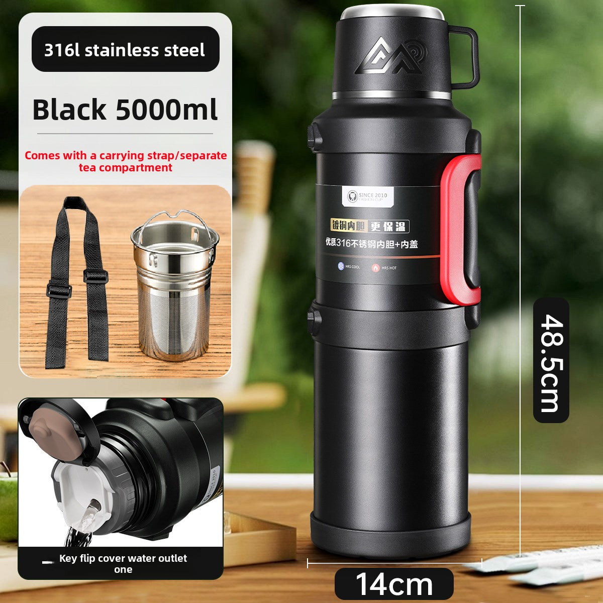 Large capacity outdoor thermos pot