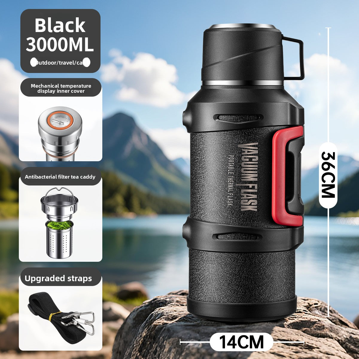 Large capacity outdoor thermos pot