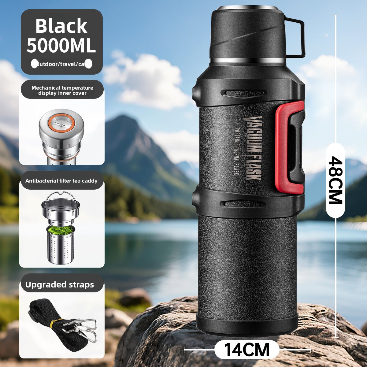 Large capacity outdoor thermos pot