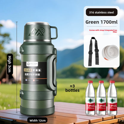 Large capacity outdoor thermos pot
