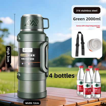 Large capacity outdoor thermos pot