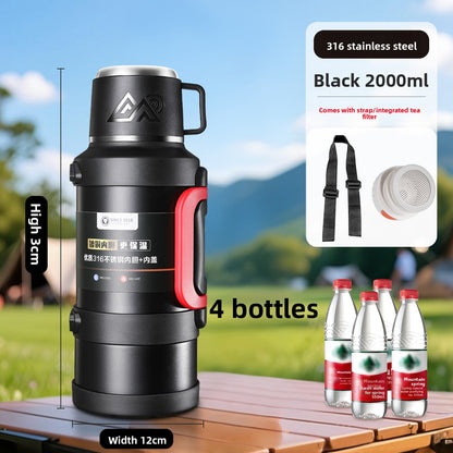 Large capacity outdoor thermos pot