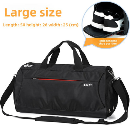Large Capacity Oxford Travel Bag with Wet-Dry Compartments