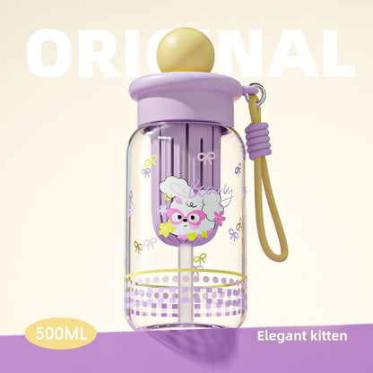 Large Capacity Plastic Straw Cup with Tea Infuser