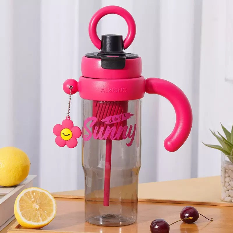 Large Capacity Plastic Straw Cup with Tea Infuser