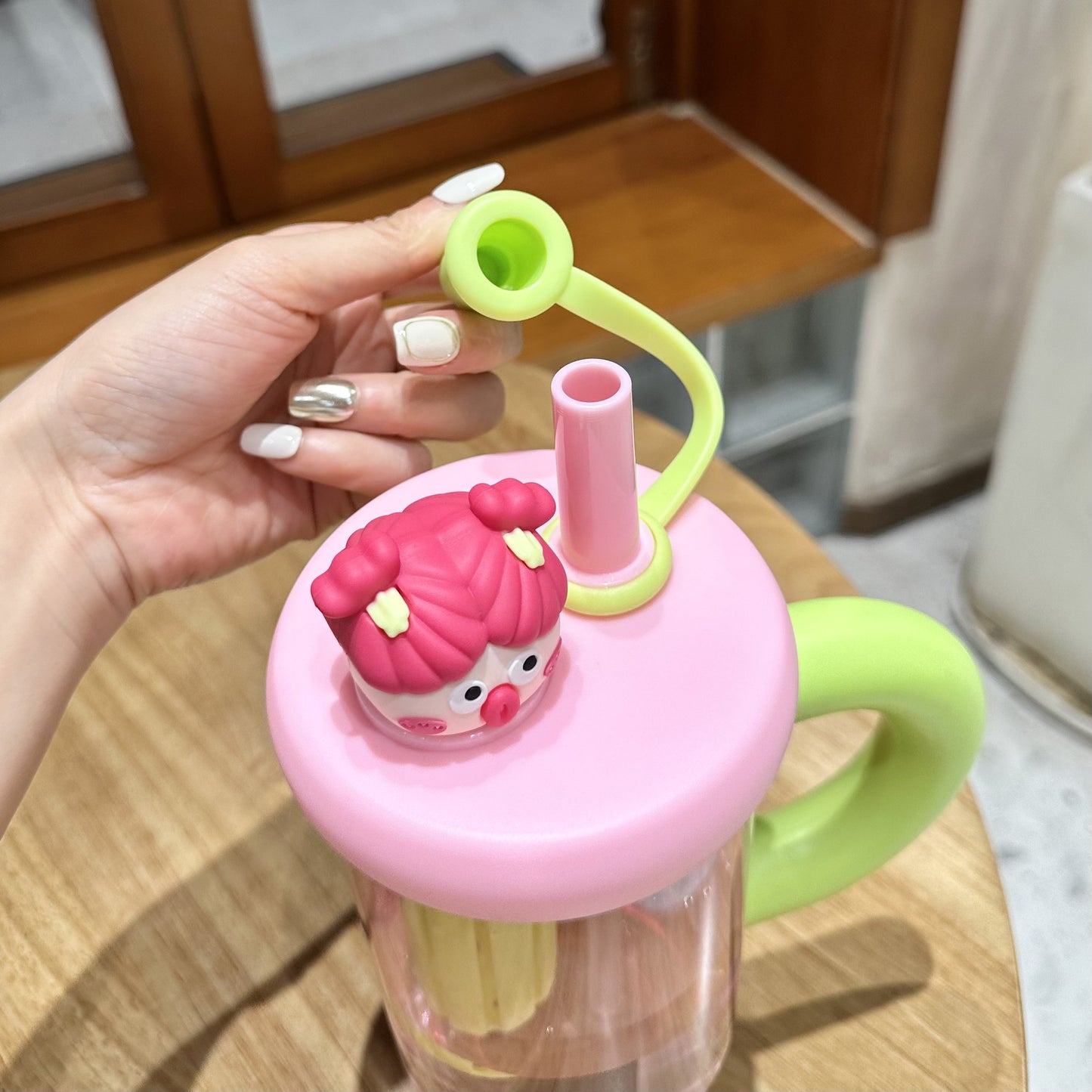 Large Capacity Plastic Straw Cup with Tea Infuser