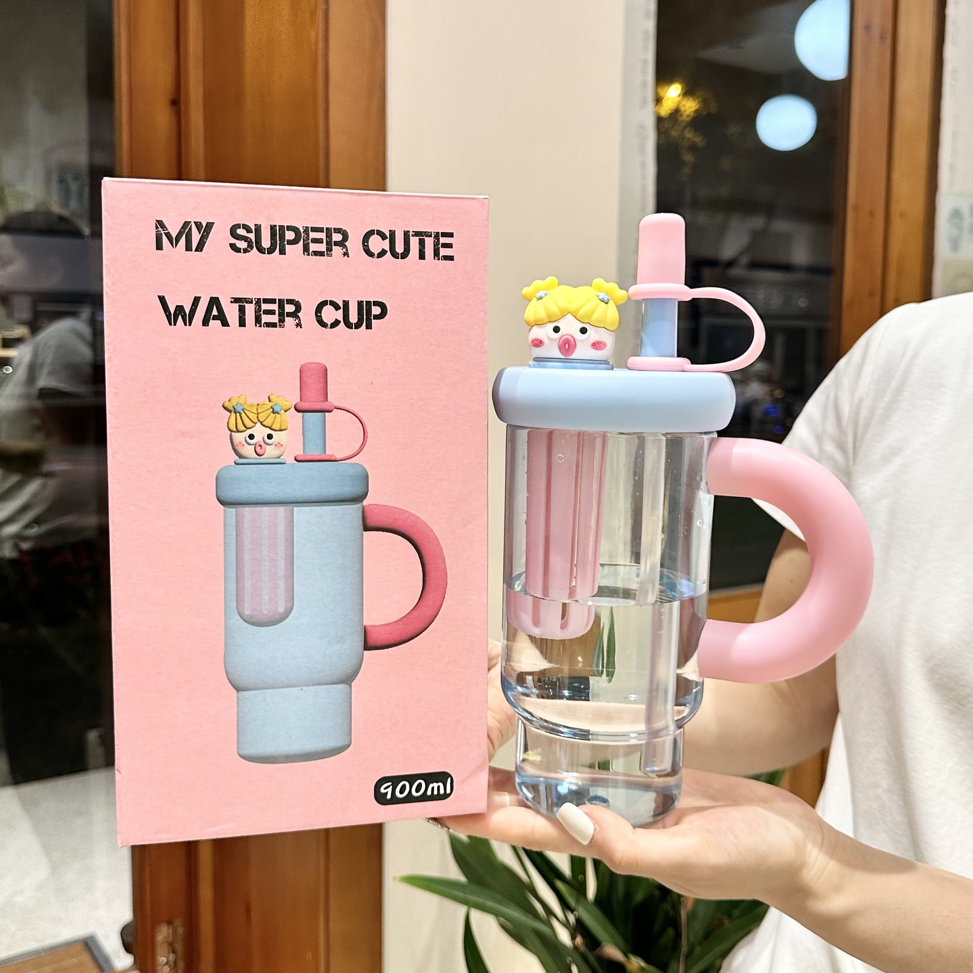 Large Capacity Plastic Straw Cup with Tea Infuser