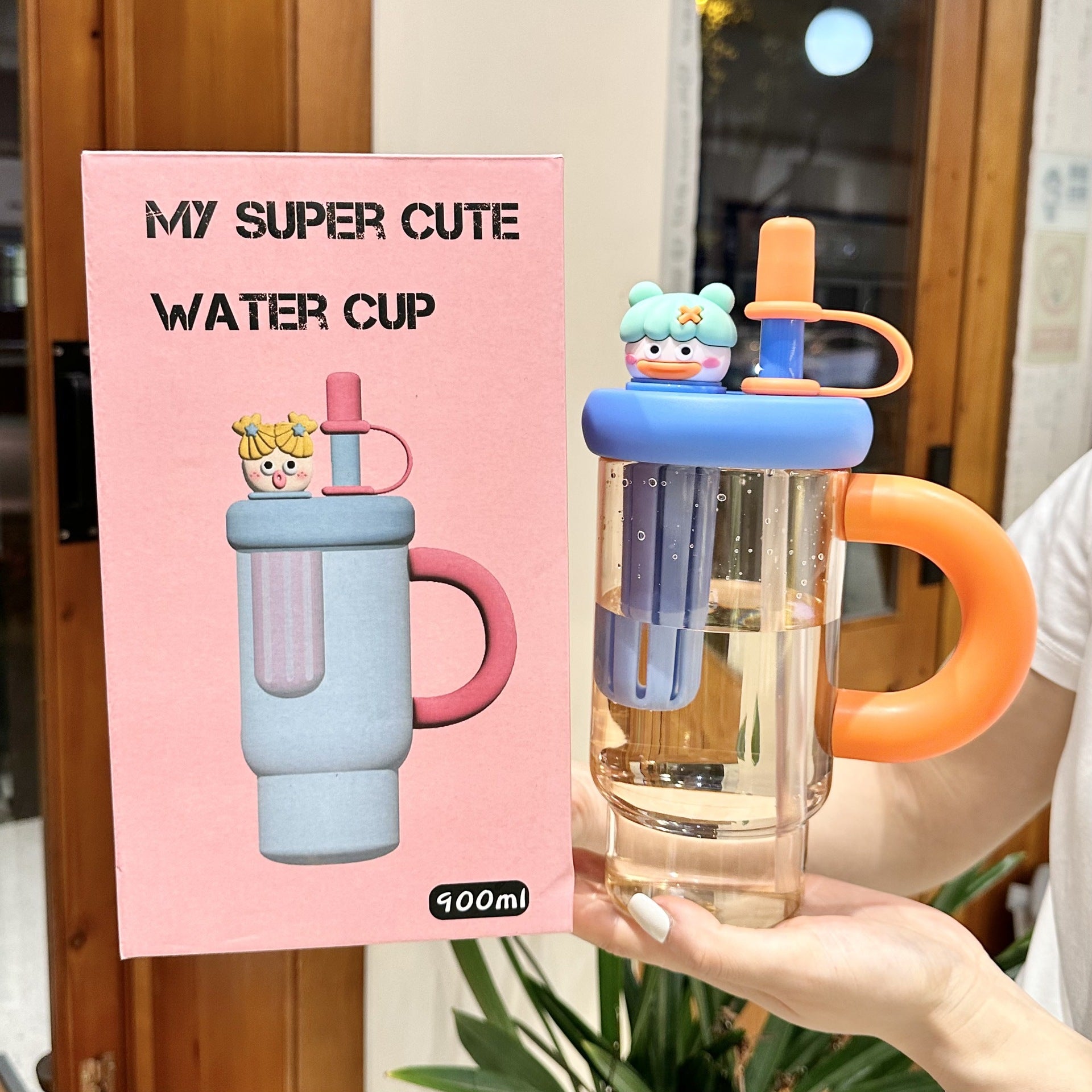 Large Capacity Plastic Straw Cup with Tea Infuser