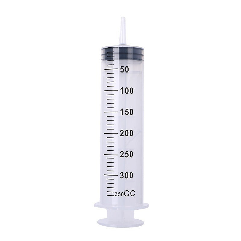 Large-capacity plastic syringes