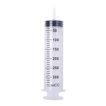 Large-capacity plastic syringes