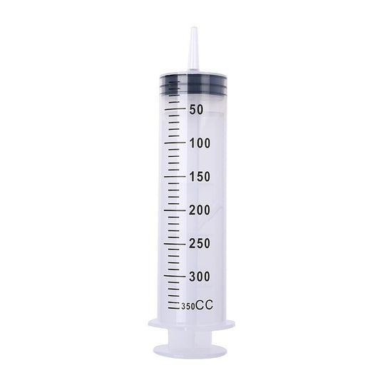 Large-capacity plastic syringes