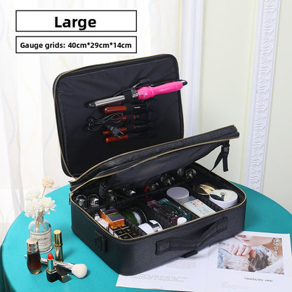 Large-capacity portable makeup storage case
