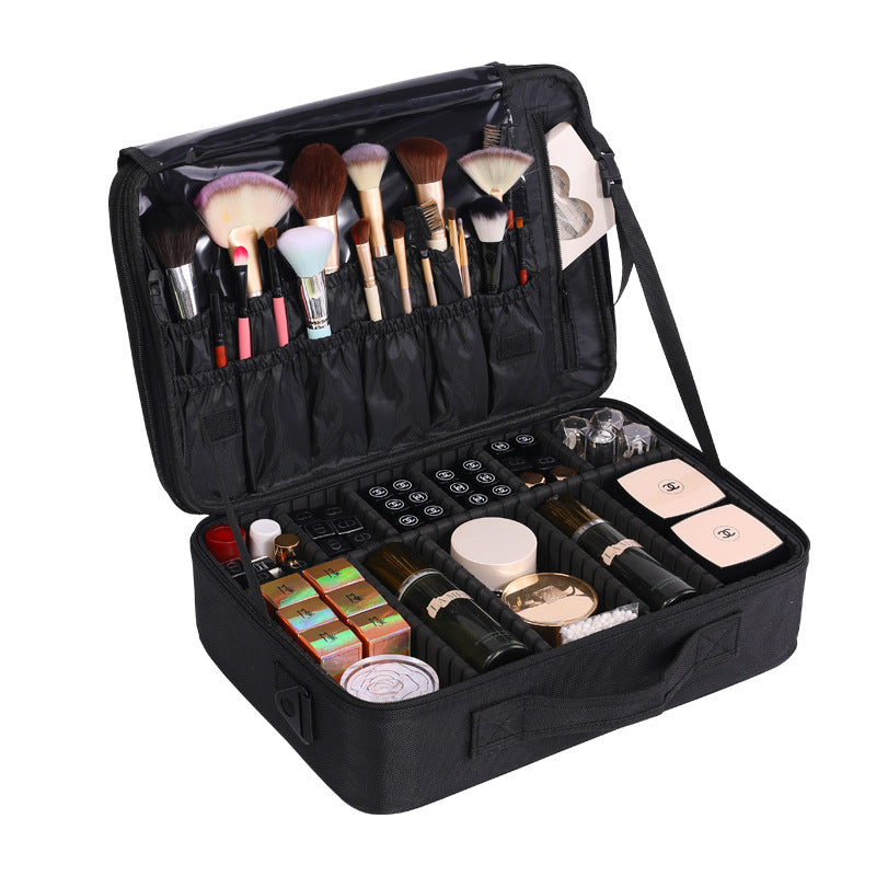 Large-capacity portable makeup storage case