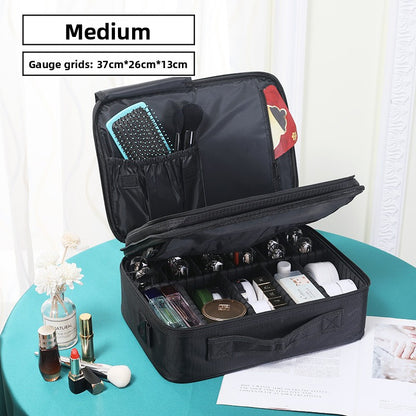 Large-capacity portable makeup storage case