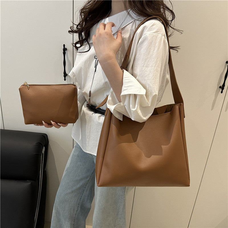 Large-Capacity PU Tote Bag for Women