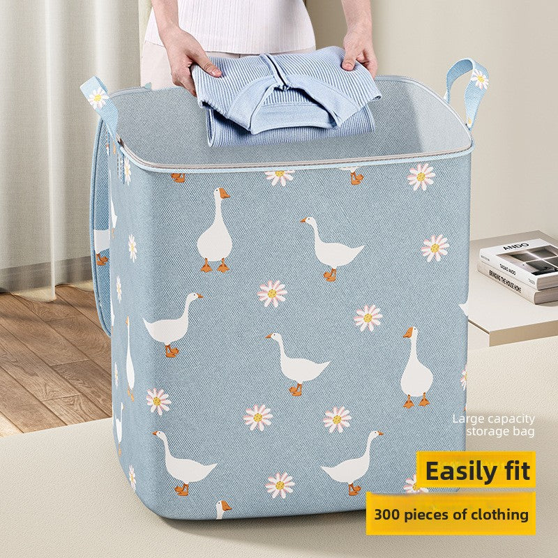 Large-capacity quilt storage bag and quilt storage box