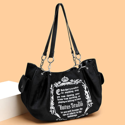 Large capacity retro chain tote bag