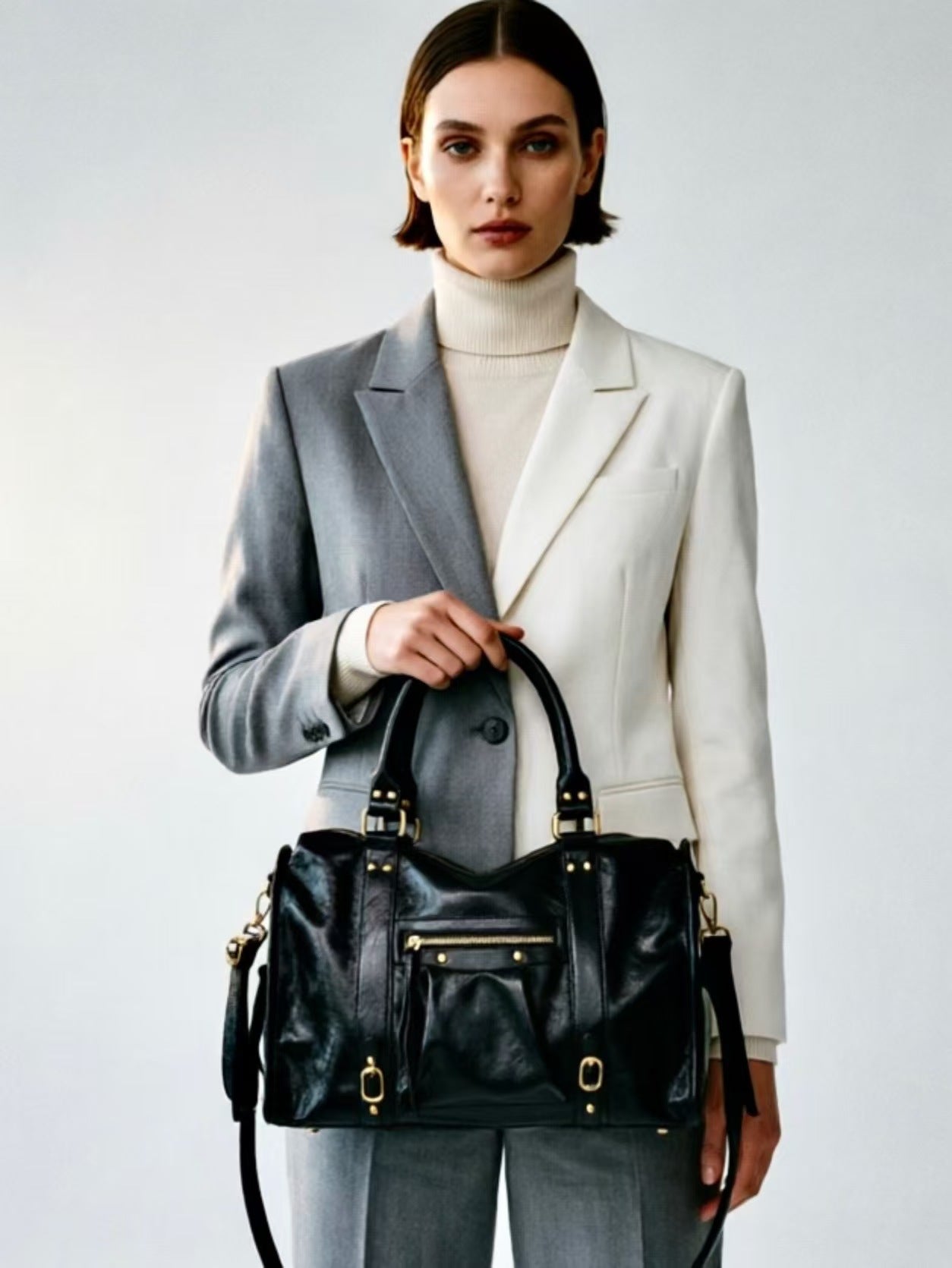 Large Capacity Retro Rivet Shoulder Crossbody Bag