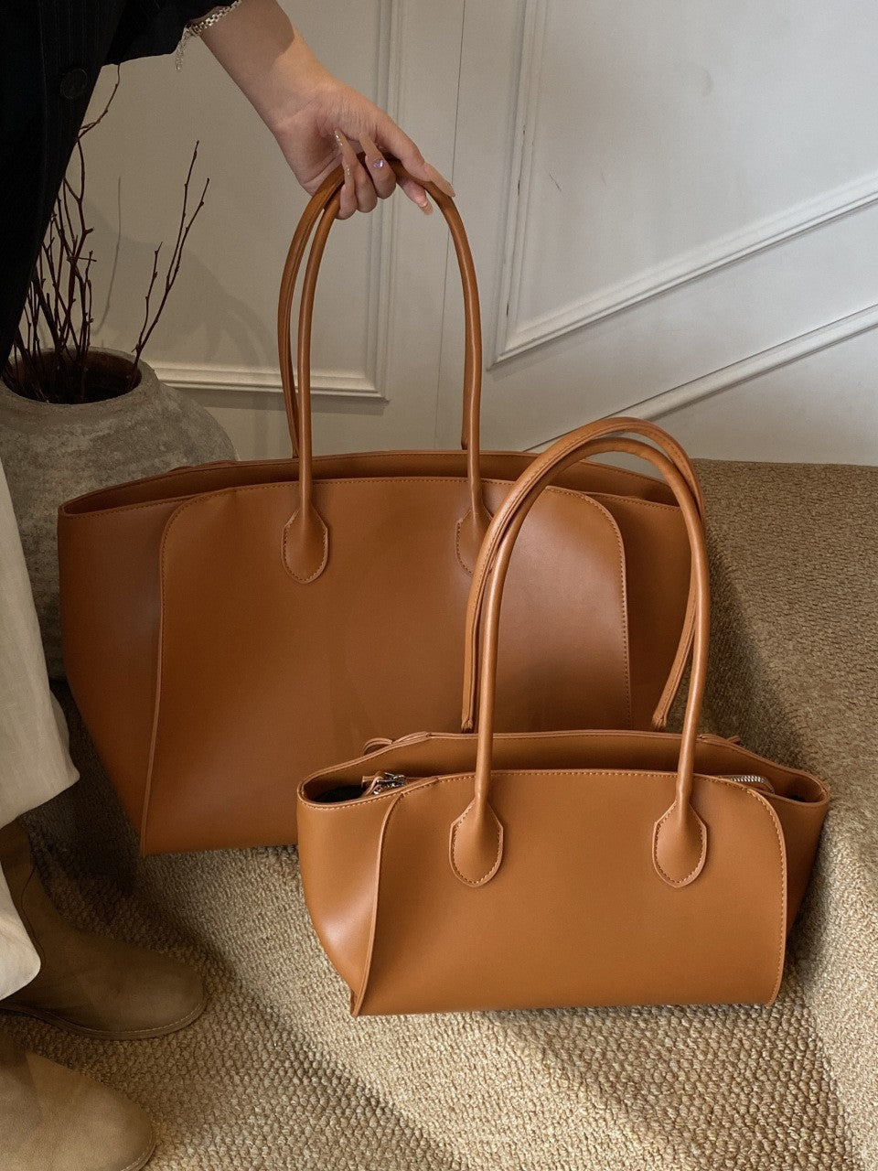 Large-Capacity Simple Handbag Tote Armpit Bag Commuter Bag