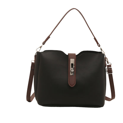 Large-capacity soft leather water bucket bag