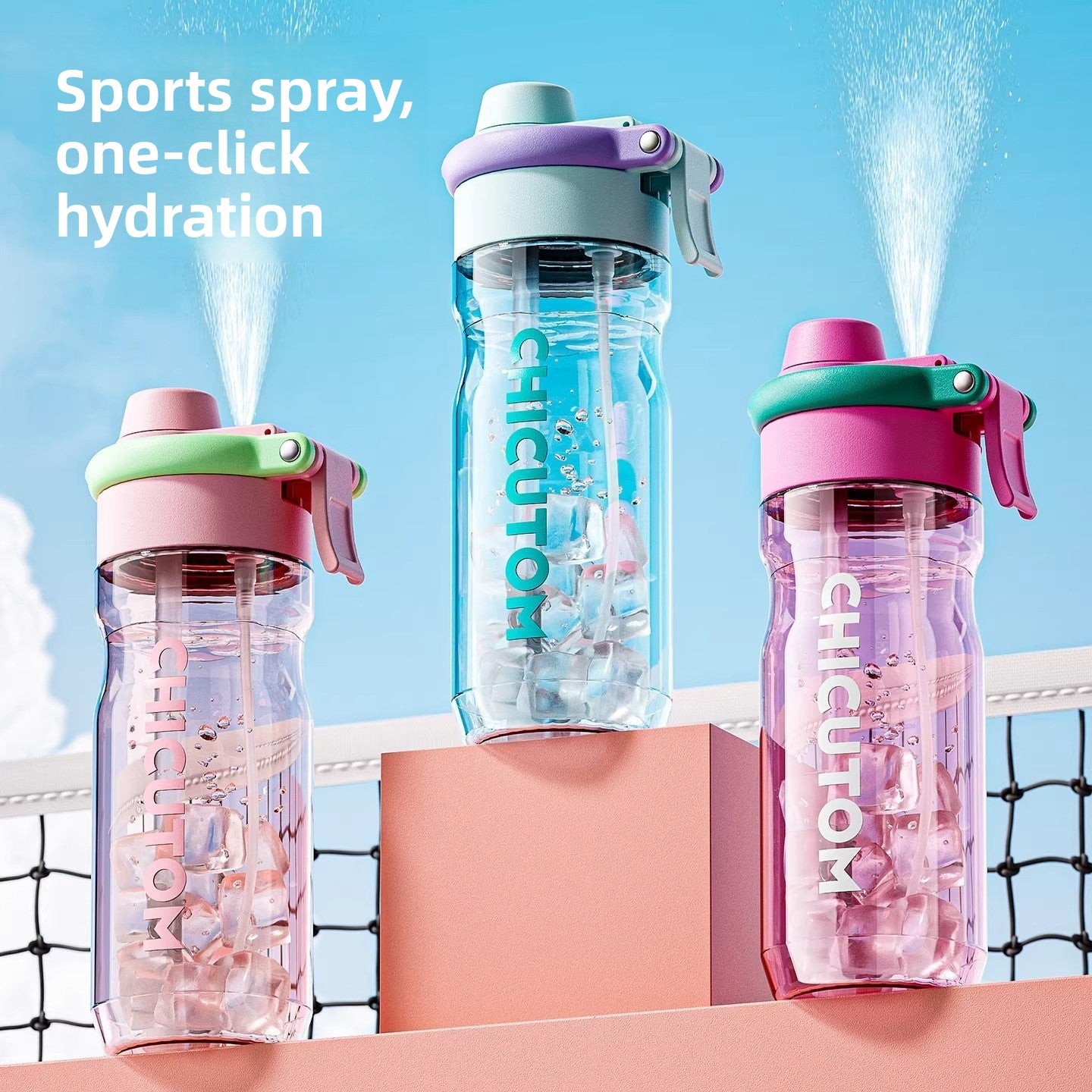 Large-capacity sports spray water bottle - 750 milliliters