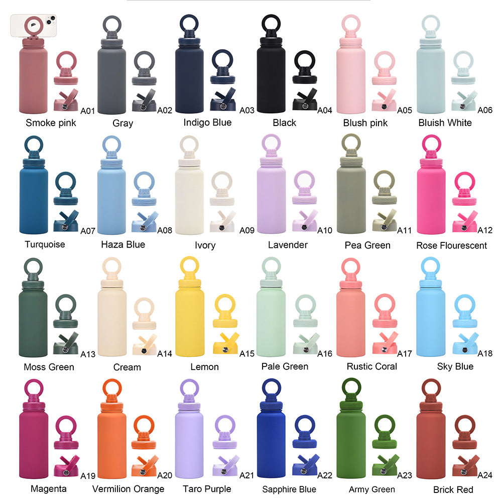 Large capacity straw thermos flask
