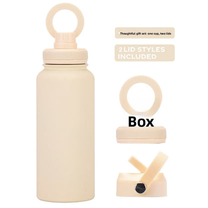 Large capacity straw thermos flask