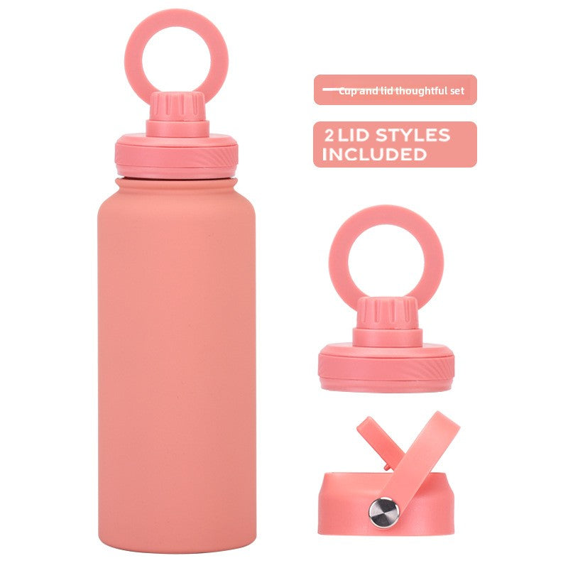 Large capacity straw thermos flask