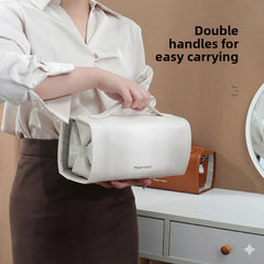 Folding cosmetic bag off-white